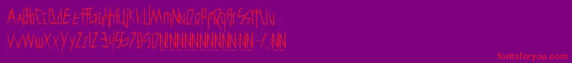 Cutthroatclawmarks-fontti – punaiset fontit violetilla taustalla