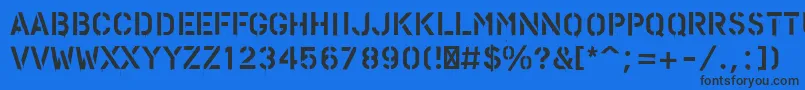 PfstampsproPaint-fontti – mustat fontit sinisellä taustalla