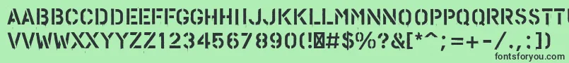 PfstampsproPaint-fontti – mustat fontit vihreällä taustalla
