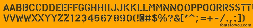 PfstampsproPaint-fontti – mustat fontit oranssilla taustalla