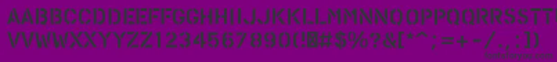 Czcionka PfstampsproPaint – czarne czcionki na fioletowym tle