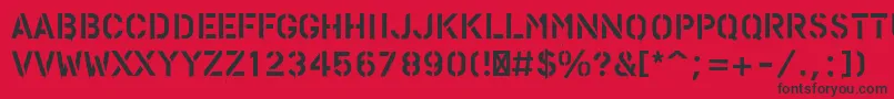 PfstampsproPaint-fontti – mustat fontit punaisella taustalla
