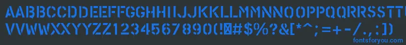 フォントPfstampsproPaint – 黒い背景に青い文字