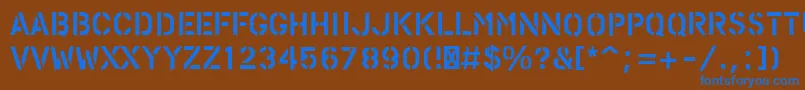 PfstampsproPaint-fontti – siniset fontit ruskealla taustalla