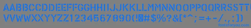 フォントPfstampsproPaint – 灰色の背景に青い文字