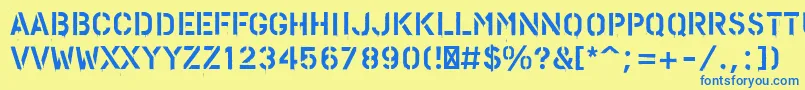 PfstampsproPaint Font – Blue Fonts on Yellow Background