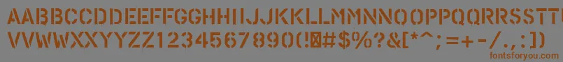 PfstampsproPaint-fontti – ruskeat fontit harmaalla taustalla