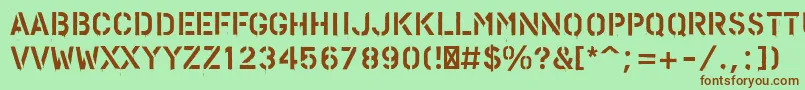 Шрифт PfstampsproPaint – коричневые шрифты на зелёном фоне