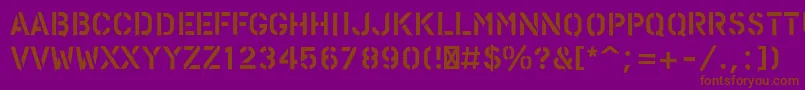 フォントPfstampsproPaint – 紫色の背景に茶色のフォント