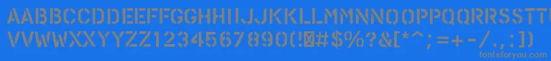 PfstampsproPaint-Schriftart – Graue Schriften auf blauem Hintergrund