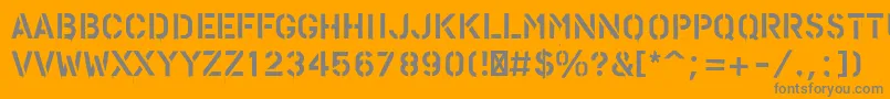PfstampsproPaint-Schriftart – Graue Schriften auf orangefarbenem Hintergrund