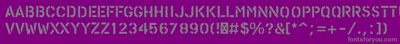 PfstampsproPaint-fontti – harmaat kirjasimet violetilla taustalla