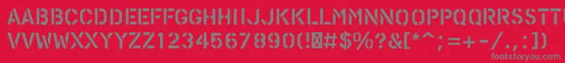 Шрифт PfstampsproPaint – серые шрифты на красном фоне