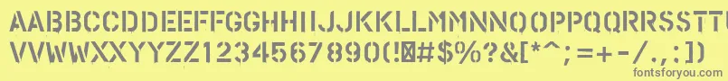 Шрифт PfstampsproPaint – серые шрифты на жёлтом фоне