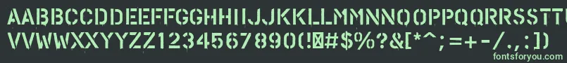 フォントPfstampsproPaint – 黒い背景に緑の文字