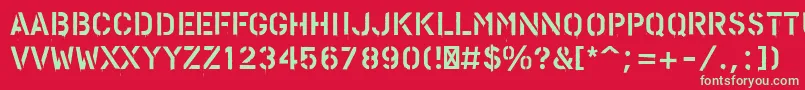 PfstampsproPaint Font – Green Fonts on Red Background