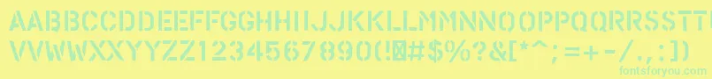 PfstampsproPaint Font – Green Fonts on Yellow Background