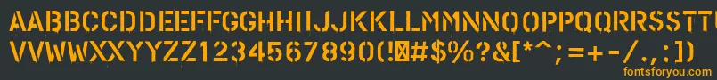 Шрифт PfstampsproPaint – оранжевые шрифты на чёрном фоне