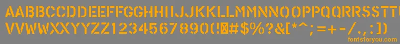 PfstampsproPaint-fontti – oranssit fontit harmaalla taustalla