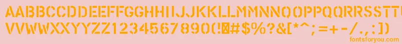 PfstampsproPaint-fontti – oranssit fontit vaaleanpunaisella taustalla