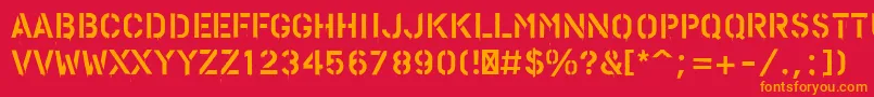 フォントPfstampsproPaint – 赤い背景にオレンジの文字