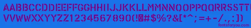 PfstampsproPaint Font – Purple Fonts on Blue Background