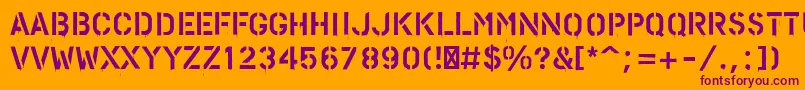 PfstampsproPaint-Schriftart – Violette Schriften auf orangefarbenem Hintergrund