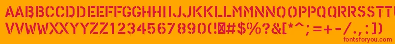 フォントPfstampsproPaint – オレンジの背景に赤い文字