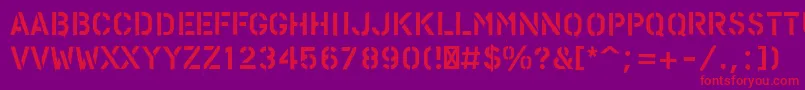 PfstampsproPaint-fontti – punaiset fontit violetilla taustalla