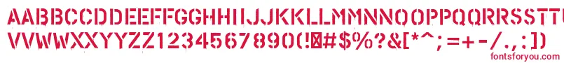 フォントPfstampsproPaint – 白い背景に赤い文字