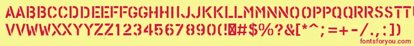 PfstampsproPaint Font – Red Fonts on Yellow Background