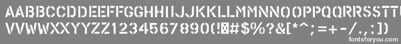PfstampsproPaint-fontti – valkoiset fontit harmaalla taustalla