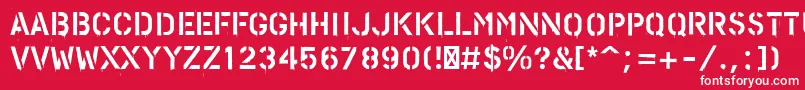 Шрифт PfstampsproPaint – белые шрифты на красном фоне