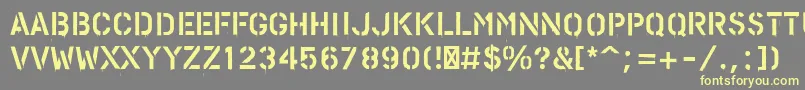 PfstampsproPaint-fontti – keltaiset fontit harmaalla taustalla