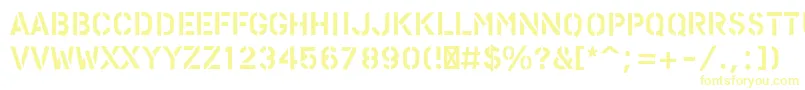 フォントPfstampsproPaint – 白い背景に黄色の文字