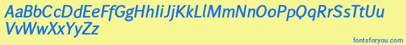 Wendelinhalbfettkursiv Font – Blue Fonts on Yellow Background