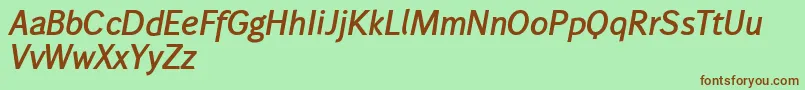 Wendelinhalbfettkursiv Font – Brown Fonts on Green Background