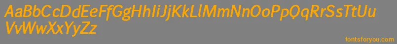 Wendelinhalbfettkursiv-Schriftart – Orangefarbene Schriften auf grauem Hintergrund