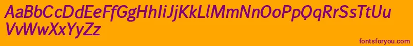 Wendelinhalbfettkursiv Font – Purple Fonts on Orange Background
