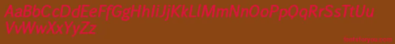 Wendelinhalbfettkursiv Font – Red Fonts on Brown Background