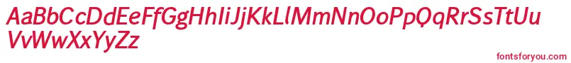 Wendelinhalbfettkursiv Font – Red Fonts on White Background