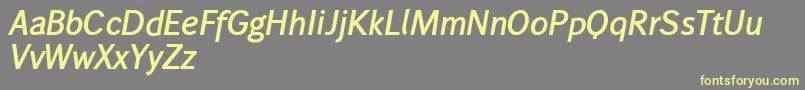 Wendelinhalbfettkursiv Font – Yellow Fonts on Gray Background