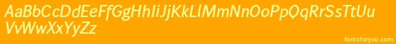 Wendelinhalbfettkursiv Font – Yellow Fonts on Orange Background