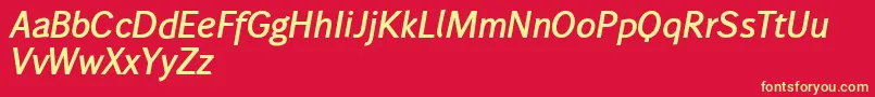 Wendelinhalbfettkursiv Font – Yellow Fonts on Red Background