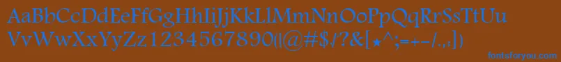 フォントKhalaadSima – 茶色の背景に青い文字