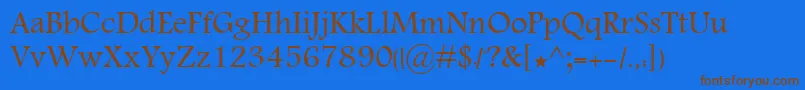 KhalaadSima-fontti – ruskeat fontit sinisellä taustalla