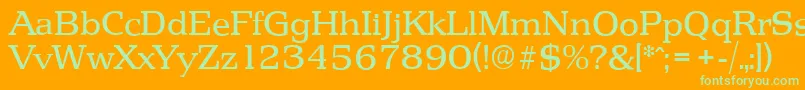 PenthouseserialRegular Font – Green Fonts on Orange Background