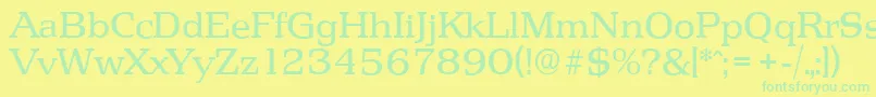 PenthouseserialRegular Font – Green Fonts on Yellow Background