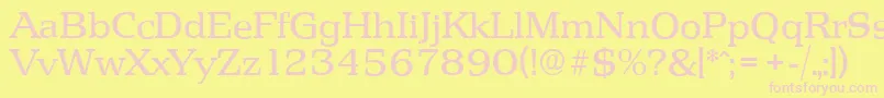 PenthouseserialRegular Font – Pink Fonts on Yellow Background