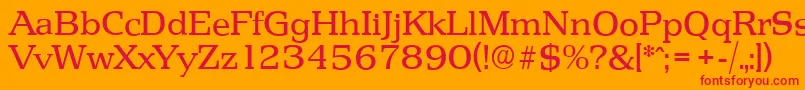 PenthouseserialRegular Font – Red Fonts on Orange Background